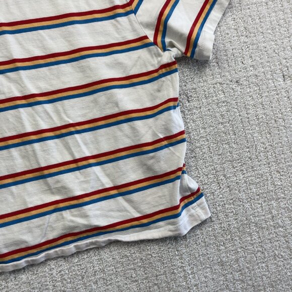 Vans Womens Colorful Striped Short Sleeve Cropped T-Shirt Size L Retro Skater - Picture 14 of 15